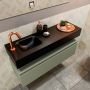Mondiaz ANDOR Toiletmeubel 100x30x30cm met 1 kraangaten 1 lades army mat Wastafel Lex links Solid Surface Zwart FK75343584 - Thumbnail 4