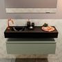 Mondiaz ANDOR Toiletmeubel 100x30x30cm met 1 kraangaten 1 lades army mat Wastafel Lex links Solid Surface Zwart FK75343584 - Thumbnail 5