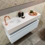 Mondiaz ANDOR Toiletmeubel 100x30x30cm met 1 kraangaten 1 lades cale mat Wastafel Lex links Solid Surface Wit FK75343352 - Thumbnail 3