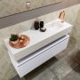 Mondiaz ANDOR Toiletmeubel 100x30x30cm met 1 kraangaten 1 lades cale mat Wastafel Lex rechts Solid Surface Wit FK75343354 - Thumbnail 3