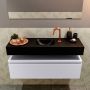 Mondiaz ANDOR Toiletmeubel 100x30x30cm 1 kraangat 1 lades cale mat wasbak midden Solid surface Zwart FK75343698 - Thumbnail 4