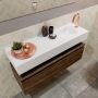 Mondiaz ANDOR Toiletmeubel 100x30x30cm met 1 kraangaten 1 lades dark brown mat Wastafel Lex rechts Solid Surface Wit FK75343412 - Thumbnail 3