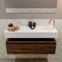 Mondiaz ANDOR Toiletmeubel 100x30x30cm met 1 kraangaten 1 lades dark brown mat Wastafel Lex rechts Solid Surface Wit FK75343412 - Thumbnail 4