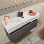 Mondiaz ANDOR Toiletmeubel 100x30x30cm met 1 kraangaten 1 lades dark grey mat Wastafel Lex links Solid Surface Wit FK75343178 - Thumbnail 3