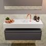 Mondiaz ANDOR Toiletmeubel 100x30x30cm met 1 kraangaten 1 lades dark grey mat Wastafel Lex midden Solid Surface Wit FK75343176 - Thumbnail 4