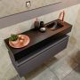 Mondiaz ANDOR Toiletmeubel 100x30x30cm met 1 kraangaten 1 lades dark grey mat Wastafel Lex rechts Solid Surface Zwart FK75343528 - Thumbnail 3