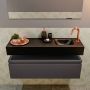 Mondiaz ANDOR Toiletmeubel 100x30x30cm met 1 kraangaten 1 lades dark grey mat Wastafel Lex rechts Solid Surface Zwart FK75343528 - Thumbnail 4