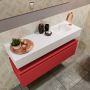 Mondiaz ANDOR Toiletmeubel 100x30x30cm met 1 kraangaten 1 lades fire mat Wastafel Lex rechts Solid Surface Wit FK75343296 - Thumbnail 3