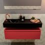 Mondiaz ANDOR Toiletmeubel 100x30x30cm met 1 kraangaten 1 lades fire mat Wastafel Lex links Solid Surface Zwart FK75343642 - Thumbnail 4