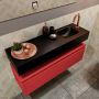 Mondiaz ANDOR Toiletmeubel 100x30x30cm met 1 kraangaten 1 lades fire mat Wastafel Lex rechts Solid Surface Zwart FK75343644 - Thumbnail 3