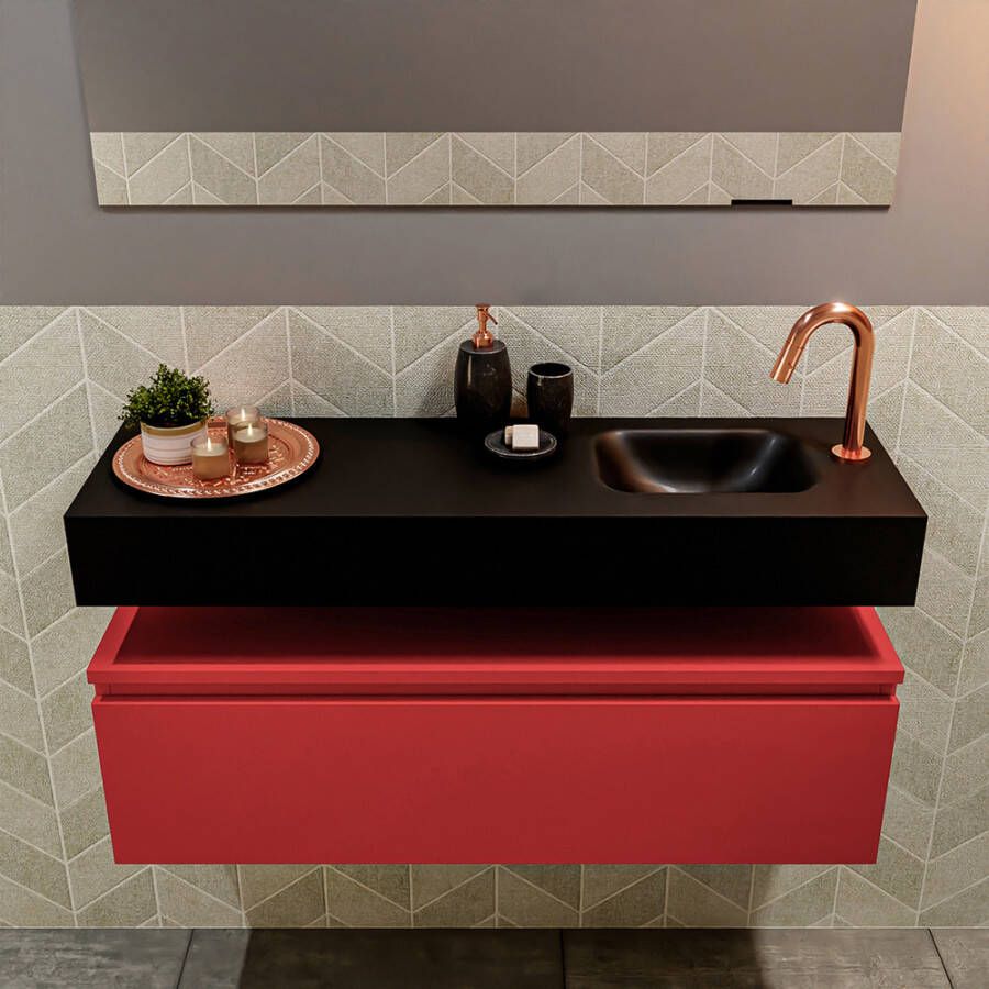 Mondiaz Andor fonteinmeubel 100cm Fire Lex 100cm wastafel Urban rechts met 1 kraangat