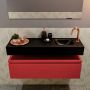 Mondiaz ANDOR Toiletmeubel 100x30x30cm met 1 kraangaten 1 lades fire mat Wastafel Lex rechts Solid Surface Zwart FK75343644 - Thumbnail 4