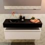 Mondiaz ANDOR Toiletmeubel 100x30x30cm met 0 kraangaten 1 lades linen mat Wastafel Lex links Solid Surface Zwart FK75343672 - Thumbnail 4