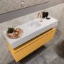 Mondiaz ANDOR Toiletmeubel 100x30x30cm met 1 kraangaten 1 lades ocher mat Wastafel Lex midden Solid Surface Wit FK75343263 - Thumbnail 3