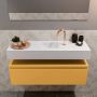 Mondiaz ANDOR Toiletmeubel 100x30x30cm met 1 kraangaten 1 lades ocher mat Wastafel Lex midden Solid Surface Wit FK75343263 - Thumbnail 4