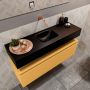 Mondiaz ANDOR Toiletmeubel 100x30x30cm met 0 kraangaten 1 lades ocher mat Wastafel Lex midden Solid Surface Zwart FK75343612 - Thumbnail 3