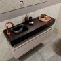 Mondiaz ANDOR Toiletmeubel 100x30x30cm met 1 kraangaten 1 lades smoke mat Wastafel Lex links Solid Surface Zwart FK75343555 - Thumbnail 3