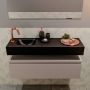 Mondiaz ANDOR Toiletmeubel 100x30x30cm met 1 kraangaten 1 lades smoke mat Wastafel Lex links Solid Surface Zwart FK75343555 - Thumbnail 4