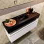 Mondiaz ANDOR Toiletmeubel 100x30x30cm met 1 kraangaten 1 lades talc mat Wastafel Lex midden Solid Surface Zwart FK75343466 - Thumbnail 4