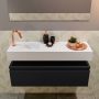 Mondiaz ANDOR Toiletmeubel 100x30x30cm met 1 kraangaten 1 lades urban mat Wastafel Lex links Solid Surface Wit FK75343149 - Thumbnail 4