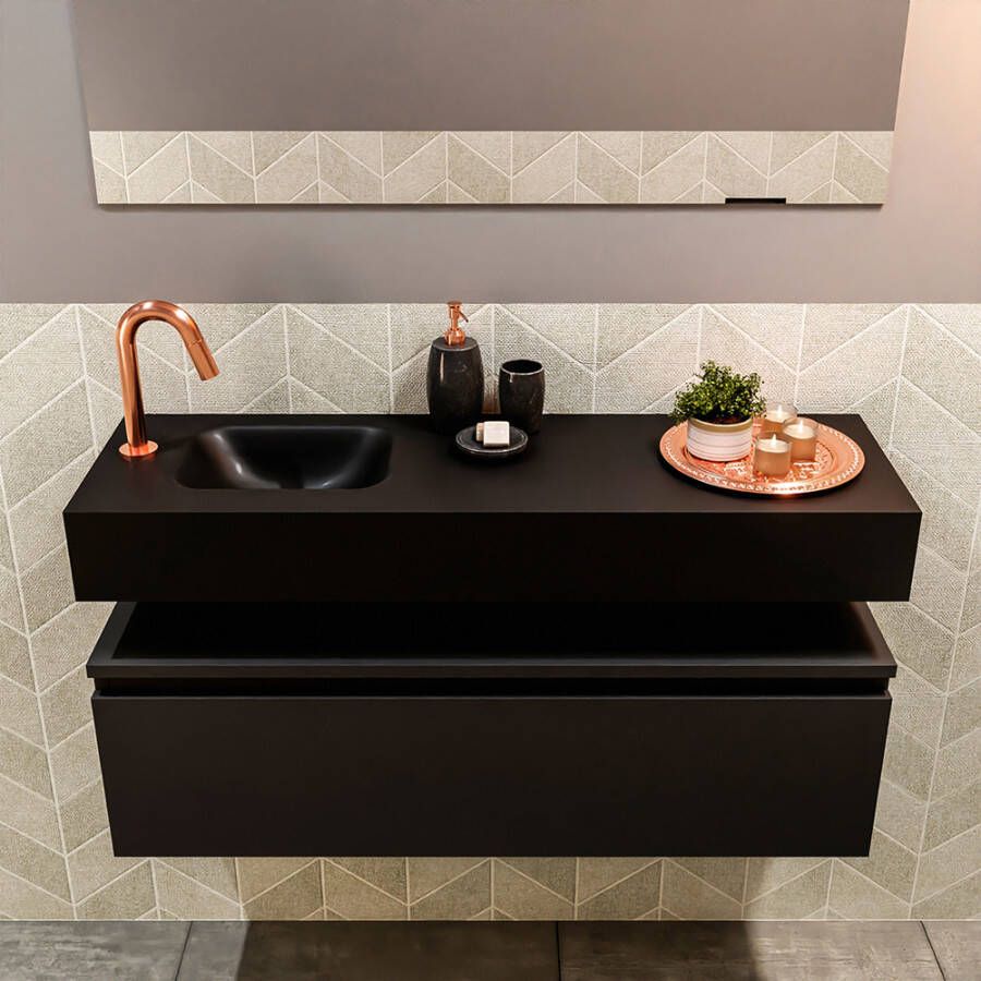 Mondiaz Andor fonteinmeubel 100cm Urban Lex 100cm wastafel Urban links met 1 kraangat