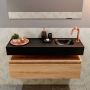 Mondiaz ANDOR Toiletmeubel 100x30x30cm met 1 kraangaten 1 lades washed oak mat Wastafel Lex rechts Solid Surface Zwart FK75343731 - Thumbnail 4
