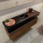 Mondiaz ANDOR Toiletmeubel 120x30x30cm met 1 kraangaten 1 lades dark brown mat Wastafel Lex midden Solid Surface Zwart FK75343762 - Thumbnail 3