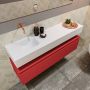 Mondiaz ANDOR Toiletmeubel 120x30x30cm met 0 kraangaten 1 lades fire mat Wastafel Lex links Solid Surface Wit FK75343301 - Thumbnail 3