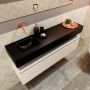 Mondiaz ANDOR Toiletmeubel 120x30x30cm met 0 kraangaten 1 lades linen mat Wastafel Lex links Solid Surface Zwart FK75343678 - Thumbnail 3