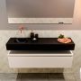 Mondiaz ANDOR Toiletmeubel 120x30x30cm met 0 kraangaten 1 lades linen mat Wastafel Lex links Solid Surface Zwart FK75343678 - Thumbnail 4