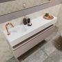 Mondiaz ANDOR Toiletmeubel 120x30x30cm met 1 kraangaten 1 lades smoke mat Wastafel Lex links Solid Surface Wit FK75343213 - Thumbnail 3