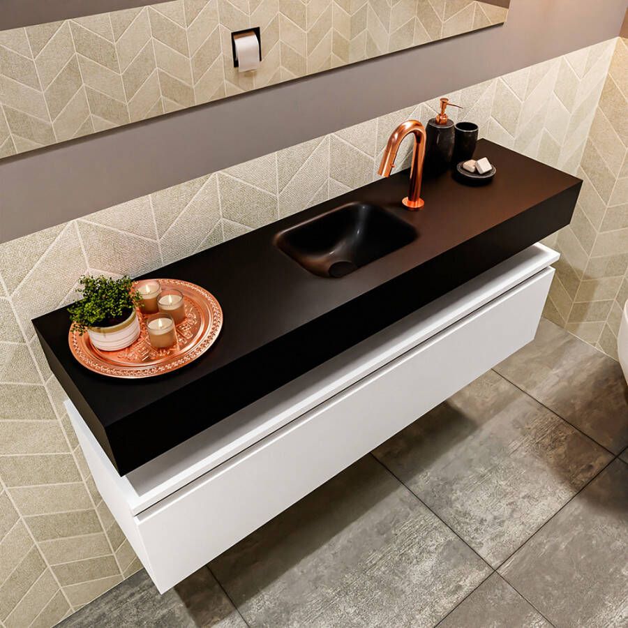 Mondiaz Andor fonteinmeubel 120cm Talc Lex 120cm wastafel Urban midden met 1 kraangat