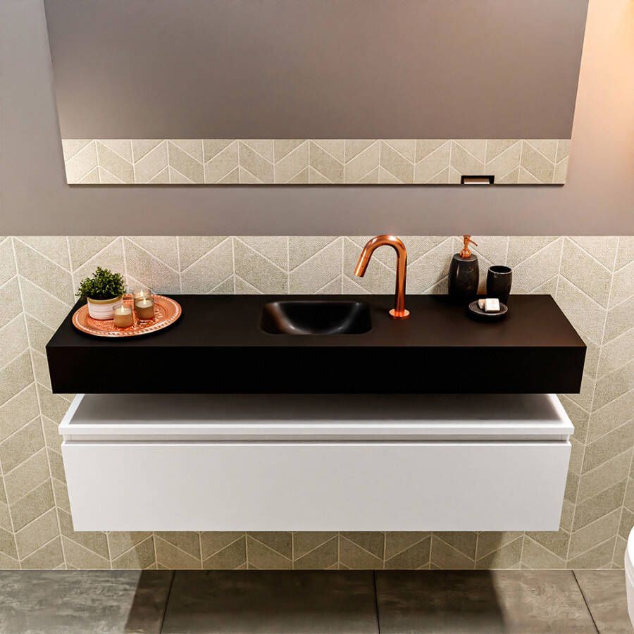 Mondiaz Andor fonteinmeubel 120cm Talc Lex 120cm wastafel Urban midden met 1 kraangat