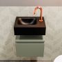 Mondiaz ANDOR Toiletmeubel 40x30x30cm met 1 kraangaten 1 lades army mat Wastafel Lex links Solid Surface Zwart FK75343566 - Thumbnail 4