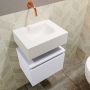 Mondiaz ANDOR Toiletmeubel 40x30x30cm met 0 kraangaten 1 lades cale mat Wastafel Lex midden Solid Surface Wit FK75343333 - Thumbnail 3