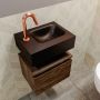 Mondiaz ANDOR Toiletmeubel 40x30x30cm met 1 kraangaten 1 lades dark brown mat Wastafel Lex rechts Solid Surface Zwart FK75343742 - Thumbnail 3