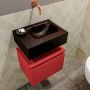 Mondiaz ANDOR Toiletmeubel 40x30x30cm met 0 kraangaten 1 lades fire mat Wastafel Lex rechts Solid Surface Zwart FK75343627 - Thumbnail 3