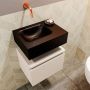 Mondiaz ANDOR Toiletmeubel 40x30x30cm met 0 kraangaten 1 lades linen mat Wastafel Lex links Solid Surface Zwart FK75343654 - Thumbnail 3
