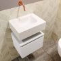 Mondiaz ANDOR Toiletmeubel 40x30x30cm met 0 kraangaten 1 lades talc mat Wastafel Lex midden Solid Surface Wit FK75343101 - Thumbnail 2
