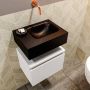 Mondiaz ANDOR Toiletmeubel 40x30x30cm met 0 kraangaten 1 lades talc mat Wastafel Lex midden Solid Surface Zwart FK75343449 - Thumbnail 3