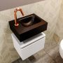 Mondiaz ANDOR Toiletmeubel 40x30x30cm met 0 kraangaten 1 lades talc mat Wastafel Lex rechts Solid Surface Zwart FK75343453 - Thumbnail 3