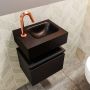 Mondiaz ANDOR Toiletmeubel 40x30x30cm met 1 kraangaten 1 lades urban mat Wastafel Lex rechts Solid Surface Zwart FK75343481 - Thumbnail 3