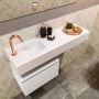 Mondiaz ANDOR Toiletmeubel 100x30x30cm met 1 kraangaten 1 lades talc mat Wastafel Lex links Solid Surface Wit FK75343801 - Thumbnail 2