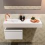 Mondiaz ANDOR Toiletmeubel 100x30x30cm met 1 kraangaten 1 lades talc mat Wastafel Lex links Solid Surface Wit FK75343801 - Thumbnail 3