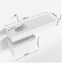Mondiaz ANDOR Toiletmeubel 100x30x30cm met 1 kraangaten 1 lades talc mat Wastafel Lex links Solid Surface Wit FK75343801 - Thumbnail 4