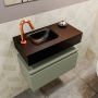 Mondiaz ANDOR Toiletmeubel 60x30x30cm met 1 kraangaten 1 lades army mat Wastafel Lex links Solid Surface Zwart FK75343572 - Thumbnail 3