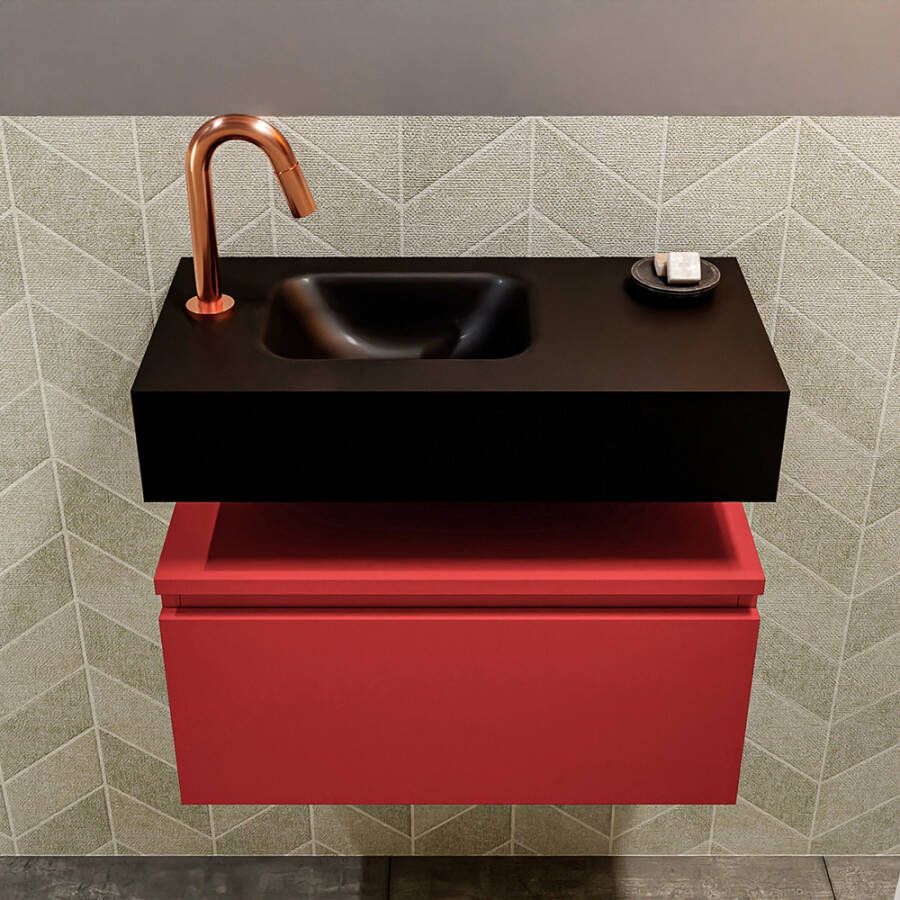 Mondiaz Andor fonteinmeubel 60cm Fire Lex 60cm wastafel Urban links met 1 kraangat