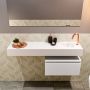 Mondiaz ANDOR Toiletmeubel 120x30x30cm met 1 kraangaten 1 lades talc mat Wastafel Lex rechts Solid Surface Wit FK75343807 - Thumbnail 3