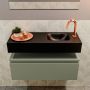 Mondiaz ANDOR Toiletmeubel 80x30x30cm met 1 kraangaten 1 lades army mat Wastafel Lex rechts Solid Surface Zwart FK75343580 - Thumbnail 3