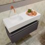 Mondiaz ANDOR Toiletmeubel 80x30x30cm met 0 kraangaten 1 lades dark grey mat Wastafel Lex links Solid Surface Wit FK75343173 - Thumbnail 3